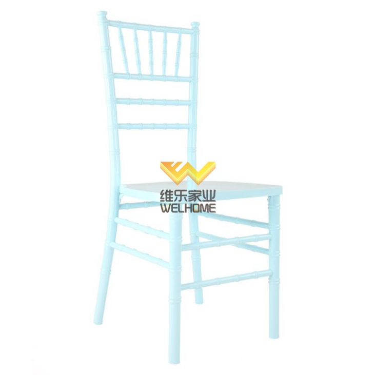 Light blue solid wood chiavari dining chair for wedding/event